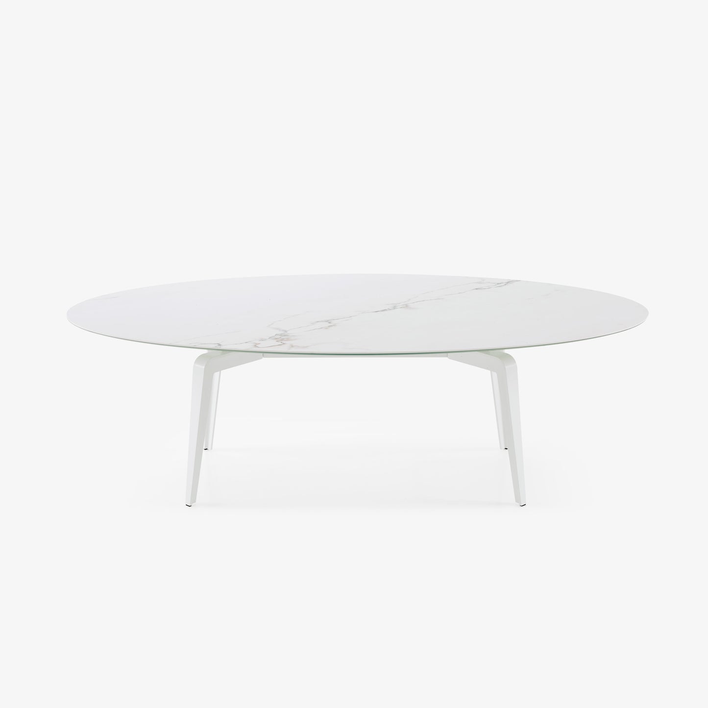 ODESSA - Oval dining table with porcelain stoneware top marble effect