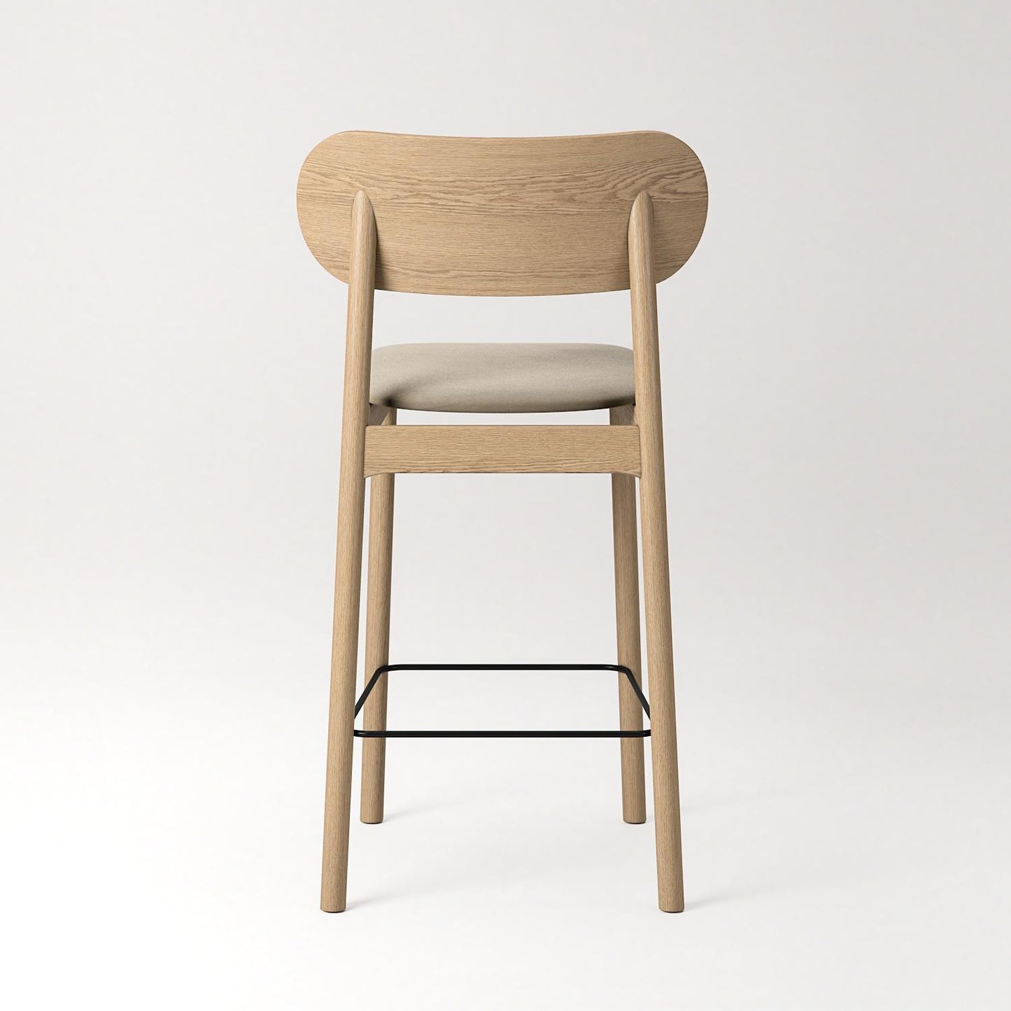 Decotique Elephant Bar Stool Natural Oak/Beige Velvet