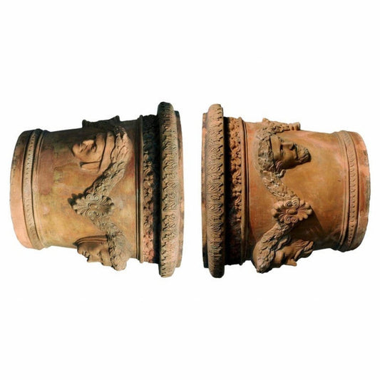 0th Century Tuscan Vase Dei 4 Poeti in Terracotta, Set of 2