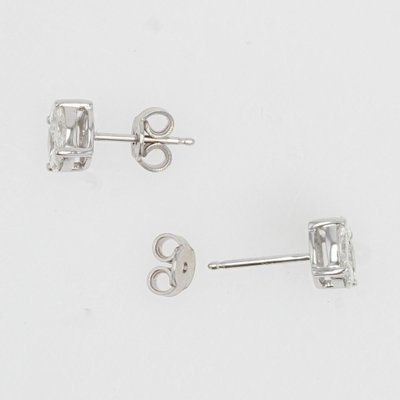 1.13 Carat Modern Diamond 18 Karat White Gold Stud Earrings, Set of 2-OLU-1281867