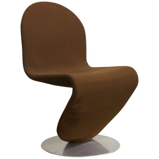 1-2-3 Series Brown Fabric Dining Chair by Verner Panton, 1973