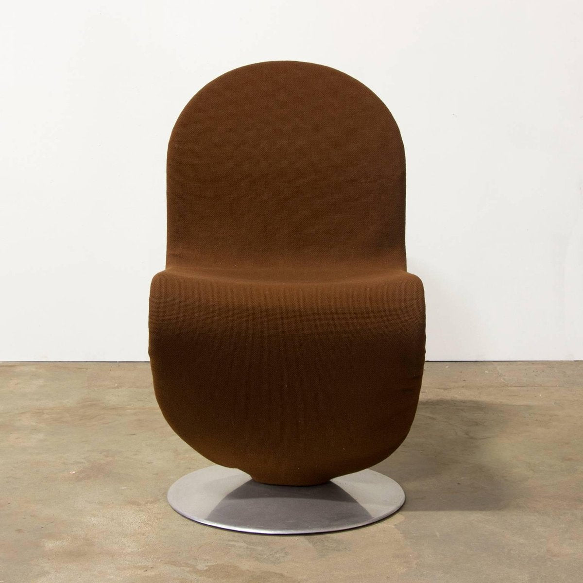 1-2-3 Series Brown Fabric Dining Chair by Verner Panton, 1973