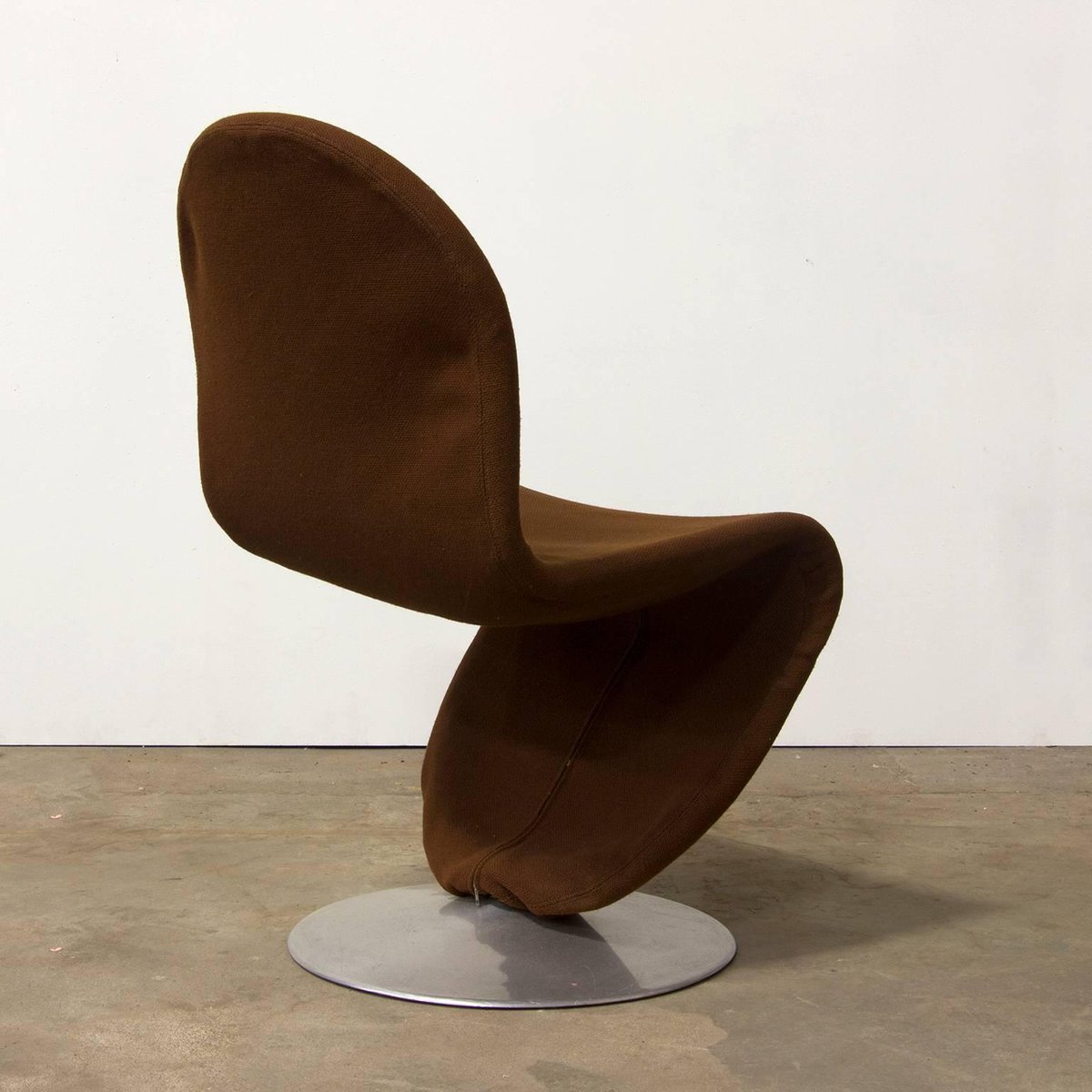 1-2-3 Series Brown Fabric Dining Chair by Verner Panton, 1973