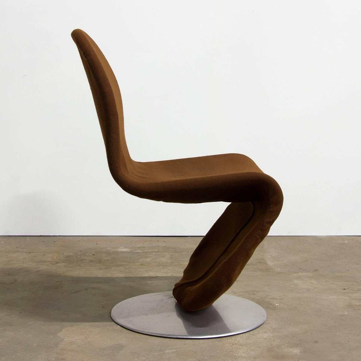 1-2-3 Series Brown Fabric Dining Chair by Verner Panton, 1973