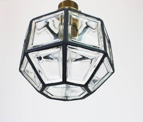 1 of 2 Iron and Clear Glass Pendant Lights by Limburg, Germany, 1960s-UGR-1085670