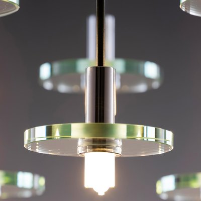 10-Arm Chandelier with Glass Panels from J. T. Kalmar-QBR-1737072