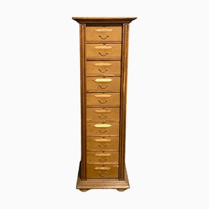 10 Drawer Oak Filing Cabinet-HLV-1706192