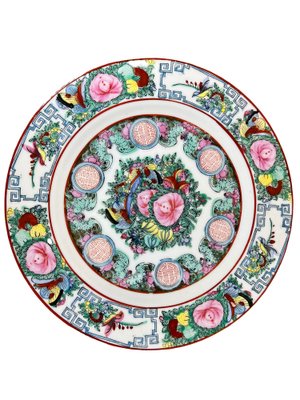 10 Flat Chinese Porcelain Plates, 1960s, Set of 10-EUT-1746169