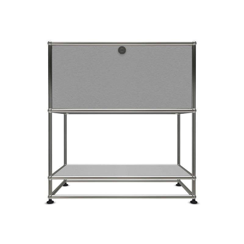 1x3 Modular Metal Highboard with 1 top door & 0-1 pannel [W750XD350XH(100+350+350)] by Usm #USM Matte Silver