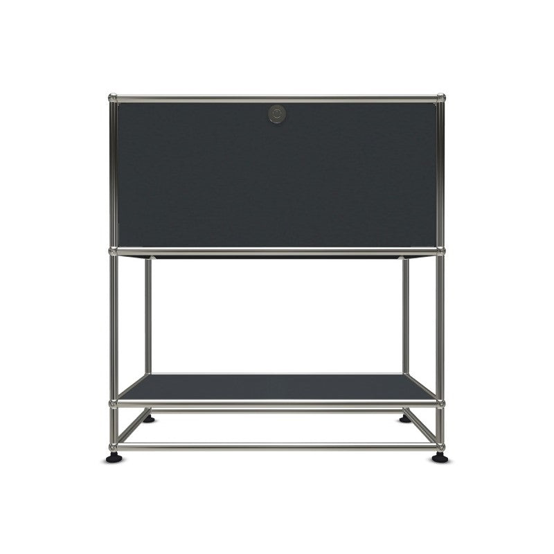 1x3 Modular Metal Highboard with 1 top door & 0-1 pannel [W750XD350XH(100+350+350)] by Usm #Anthracite [RAL 7016]