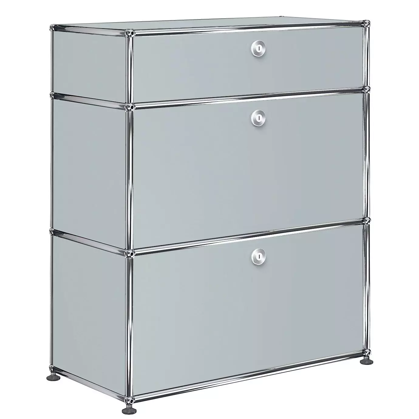 1x3 Modular Metal Highboard with 3 doors [W750XD350XH(350+350+175)] by Usm #USM Matte Silver