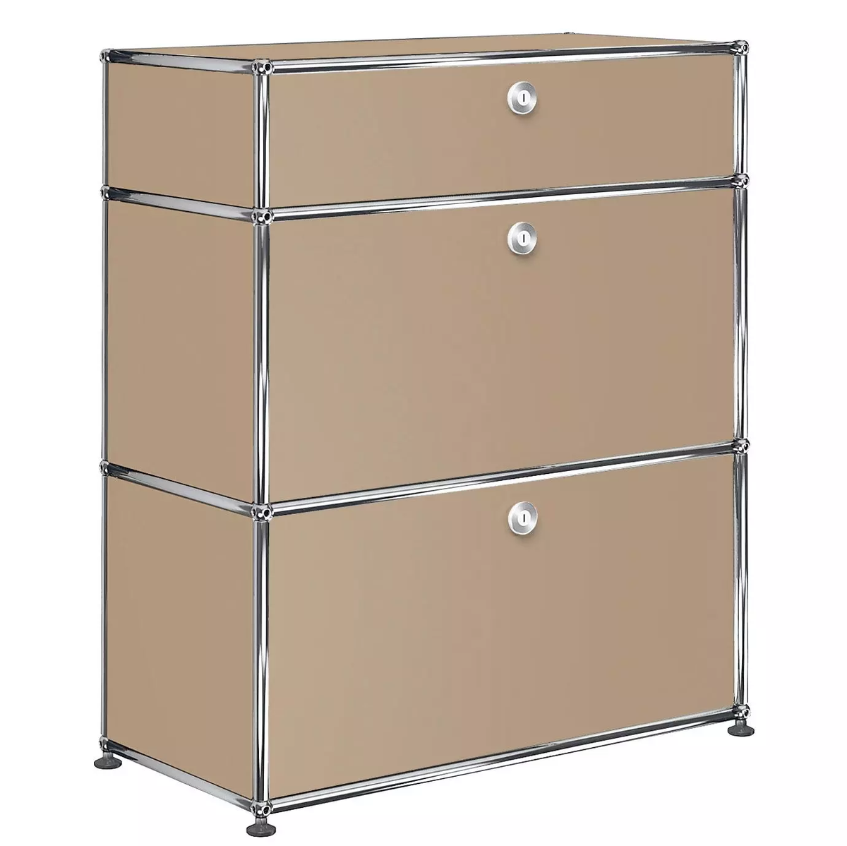 USM Haller l Box 750×350×350 色：ブラウン 1x3 Modular Metal Highboard with 3 doors [W750XD350XH(350+350+175