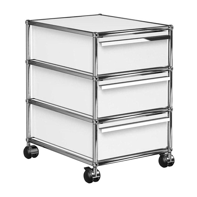 1x3 Container with wheel & 3-drawers [W395XD500xH(175+175+175)] by Usm #Pure White [RAL 9010]