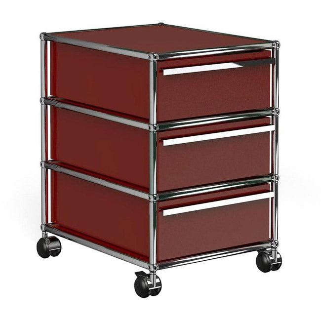 1x3 Container with wheel & 3-drawers [W395XD500xH(175+175+175)] by Usm #USM Brown