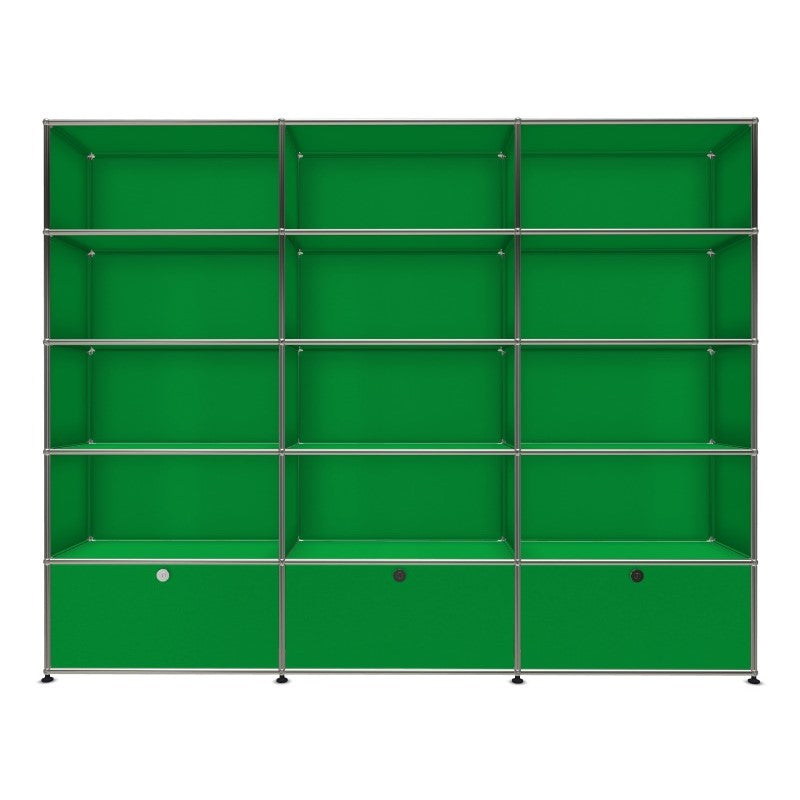 3x5 Module System with 3 bottom doors [W(750+750+750)XD350xH(350+350+350+350+350)] by Usm #USM Green