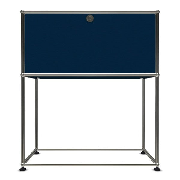 1x2 Modular Metal Sideboard with 1 top door & 0 pannel [W750XD350XH(500+350)] by Usm #Steel Blue [RAL 5011]