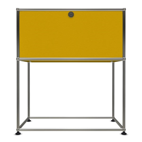 1x2 Modular Metal Sideboard with 1 top door & 0 pannel [W750XD350XH(500+350)] by Usm #Golden Yellow [RAL 1004]