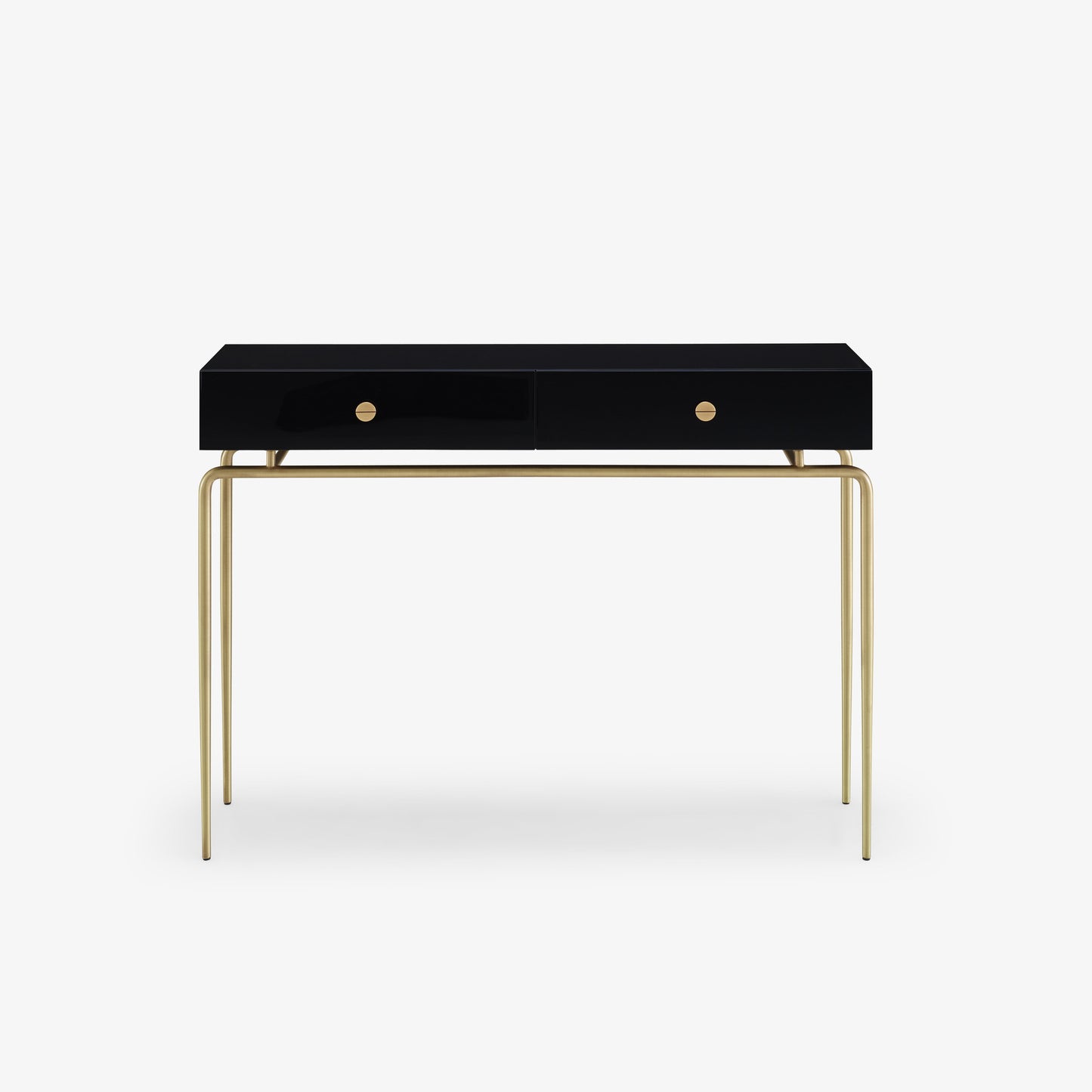 Débourgeoisée - Rectangular steel and wood console table with drawers