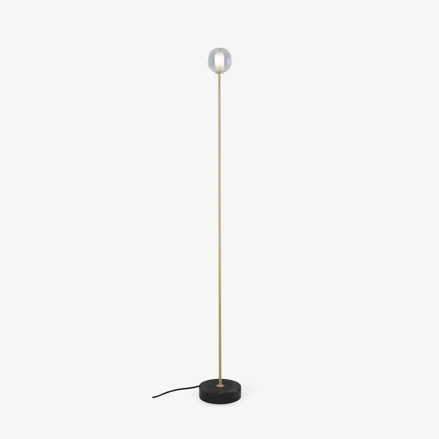 CALOT - LED floor lamp with marble base and glass shade