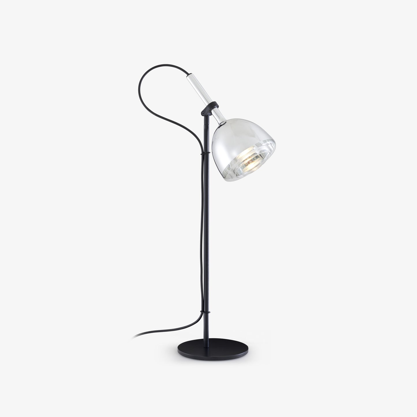 CHROME BELL - LED adjustable glass and steel desk lamp