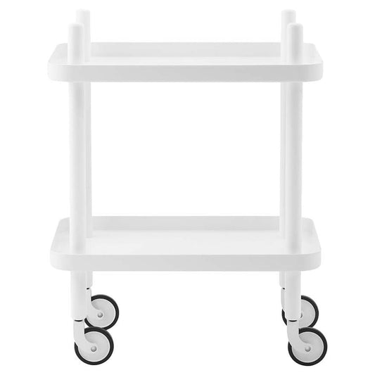 Block table trolley, all white