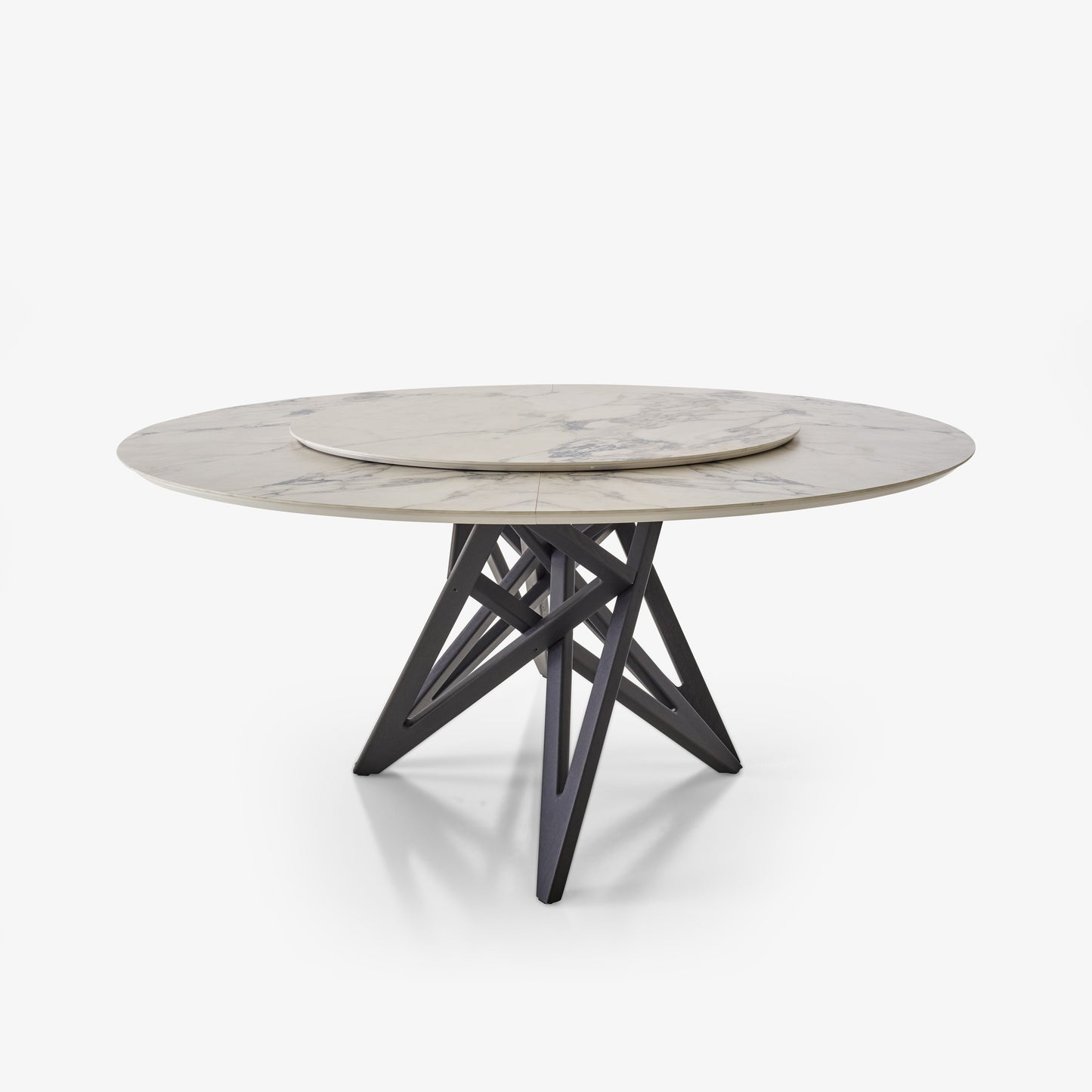 ENNÉA - Round wooden dining table with Lazy Susan