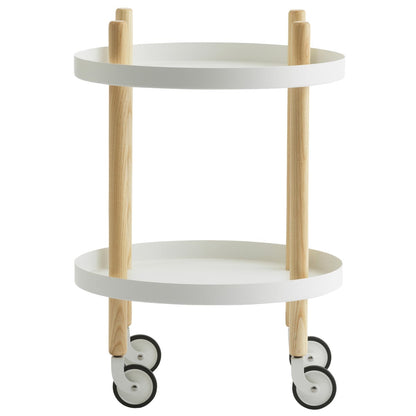 Block table trolley, round, white