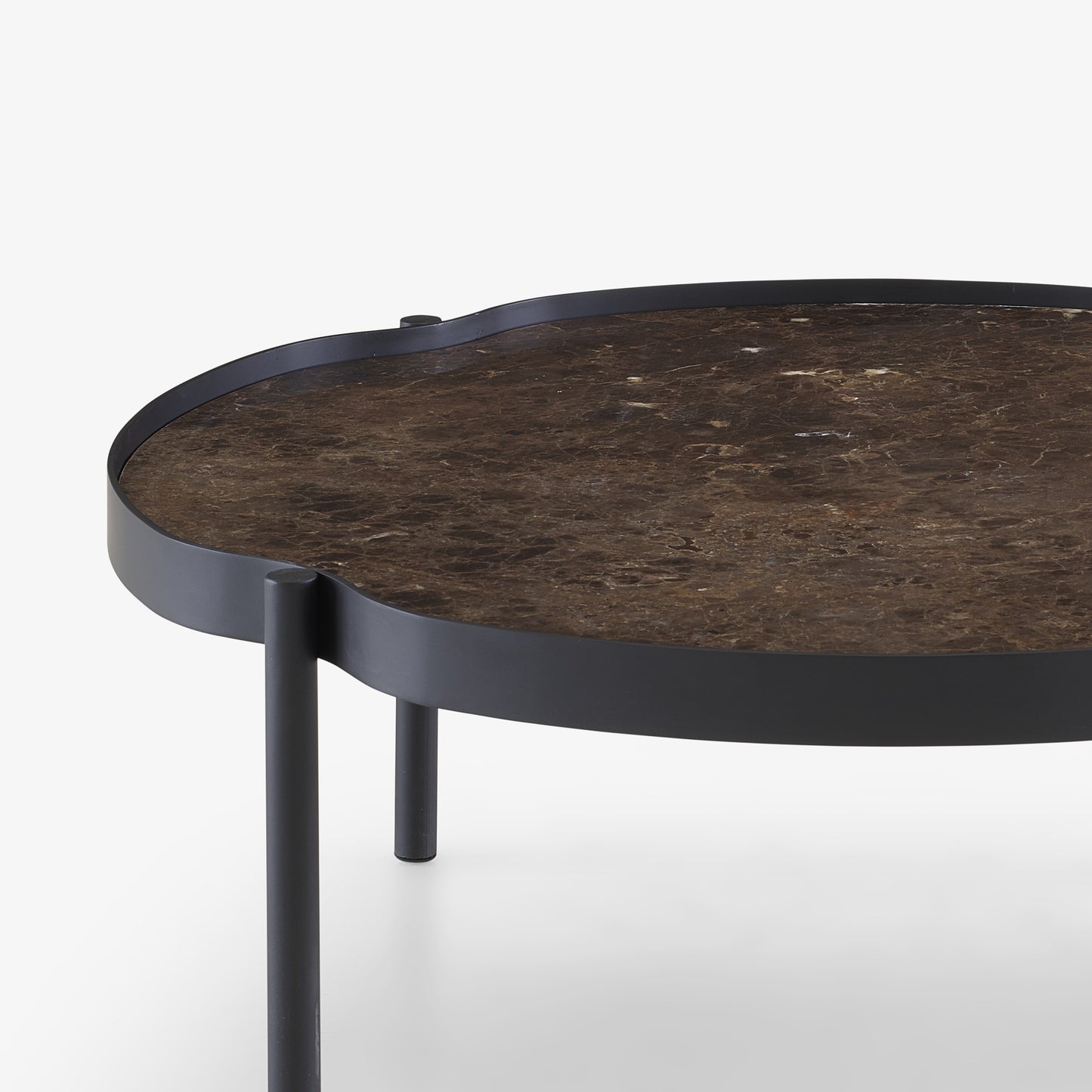 MALLEA - Round metal coffee table with granite top