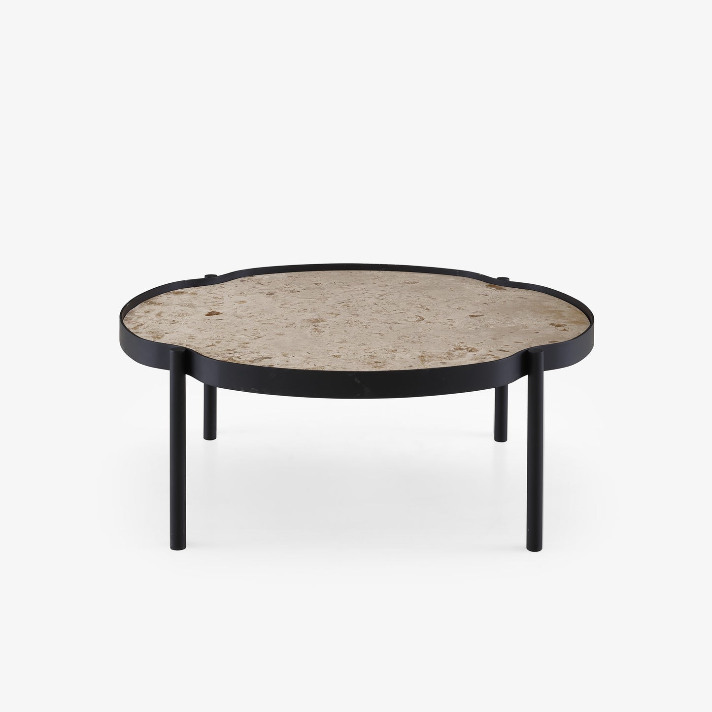 MALLEA - Round metal coffee table with granite top