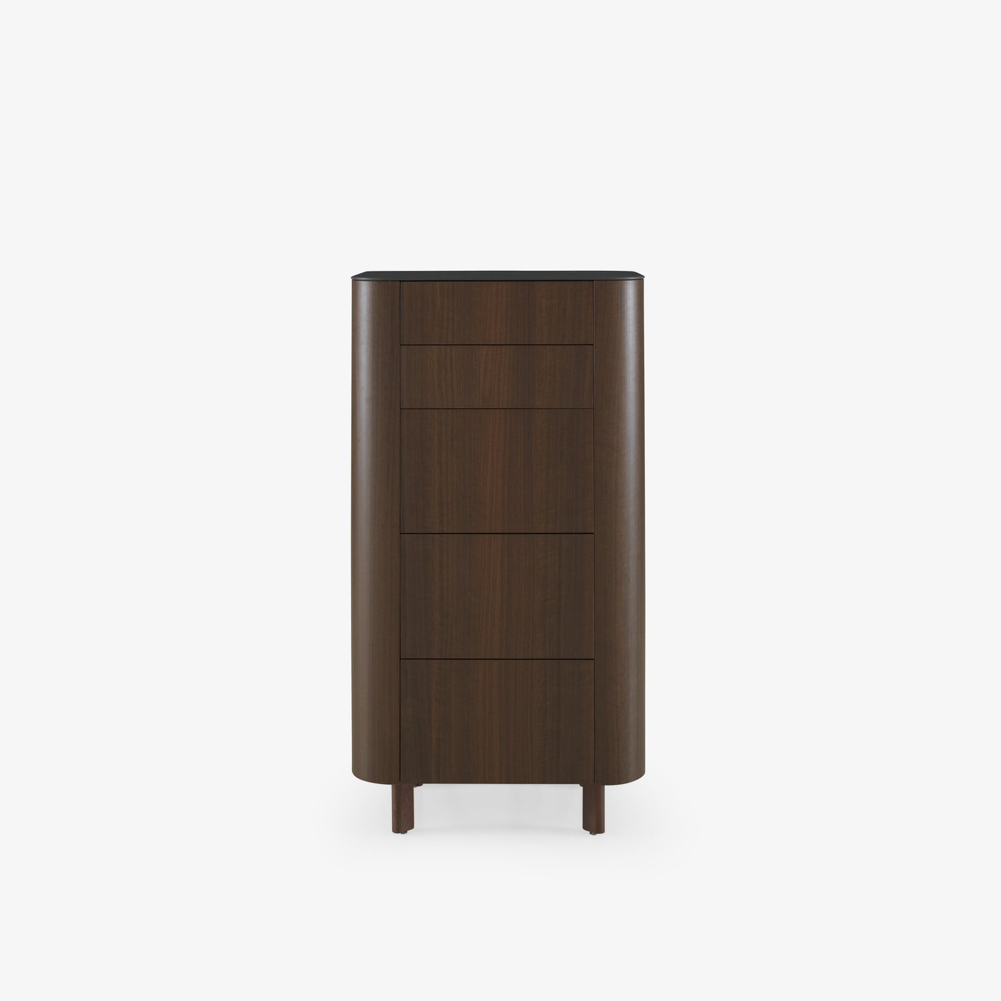 PARABOLE - Chest of drawers in walnut with marble effect stoneware top