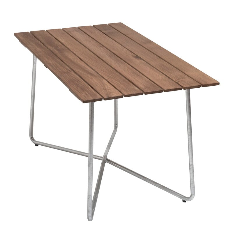 Table B25A by Grythyttan Stålmöbler #120 x 70 cm, galvanized steel - teak #