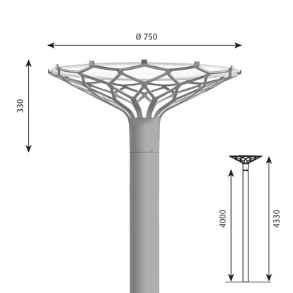 LP Nest Pole fixture Lamp by Louis Poulsen #Aluminium colour texture