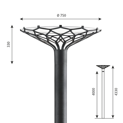 LP Nest Pole fixture Lamp by Louis Poulsen #Graphite grey texture
