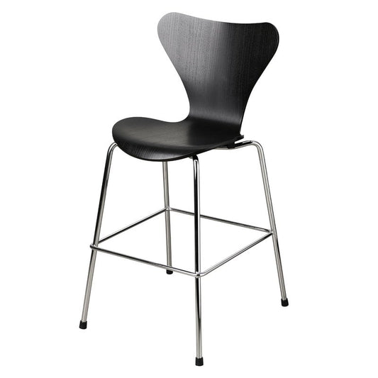 Series 7 Junior chair by Fritz Hansen #black - chrome #