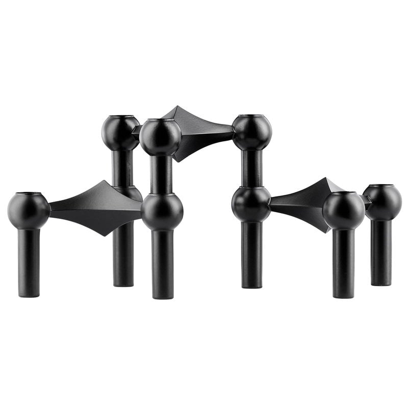 STOFF Nagel candleholder by STOFF Copenhagen #set of 3,  matt black #