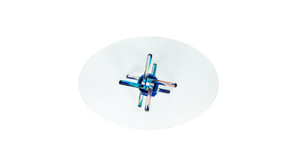 ARLEQUIN - Round glass dining table