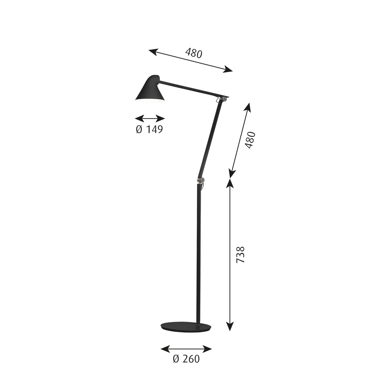 NJP Floor Lamp by Louis Poulsen #Black