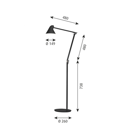 NJP Floor Lamp by Louis Poulsen #Black