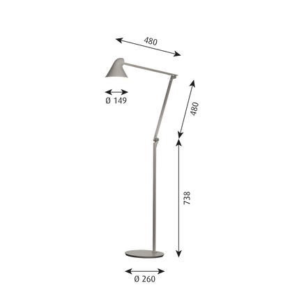 NJP Floor Lamp by Louis Poulsen #Light aluminium grey