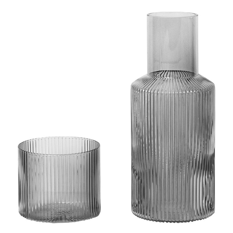 Ripple carafe set by ferm LIVING #small, smoked grey #