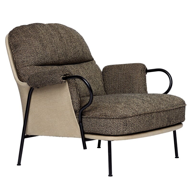 Lyra armchair by Fogia #black steel - brown Kvadrat Safire 0001 #