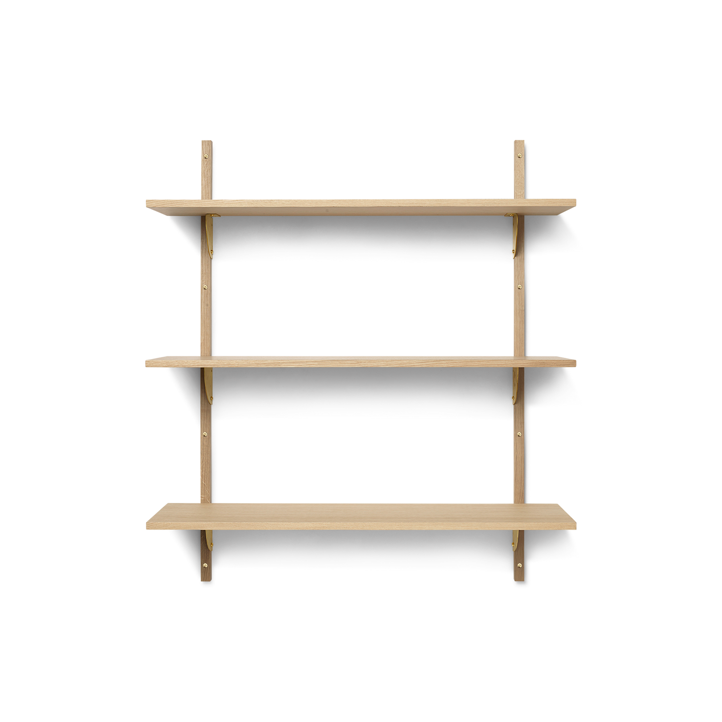 Sector Shelf - Triple - Wide by Ferm Living #Natural Oak/Brass