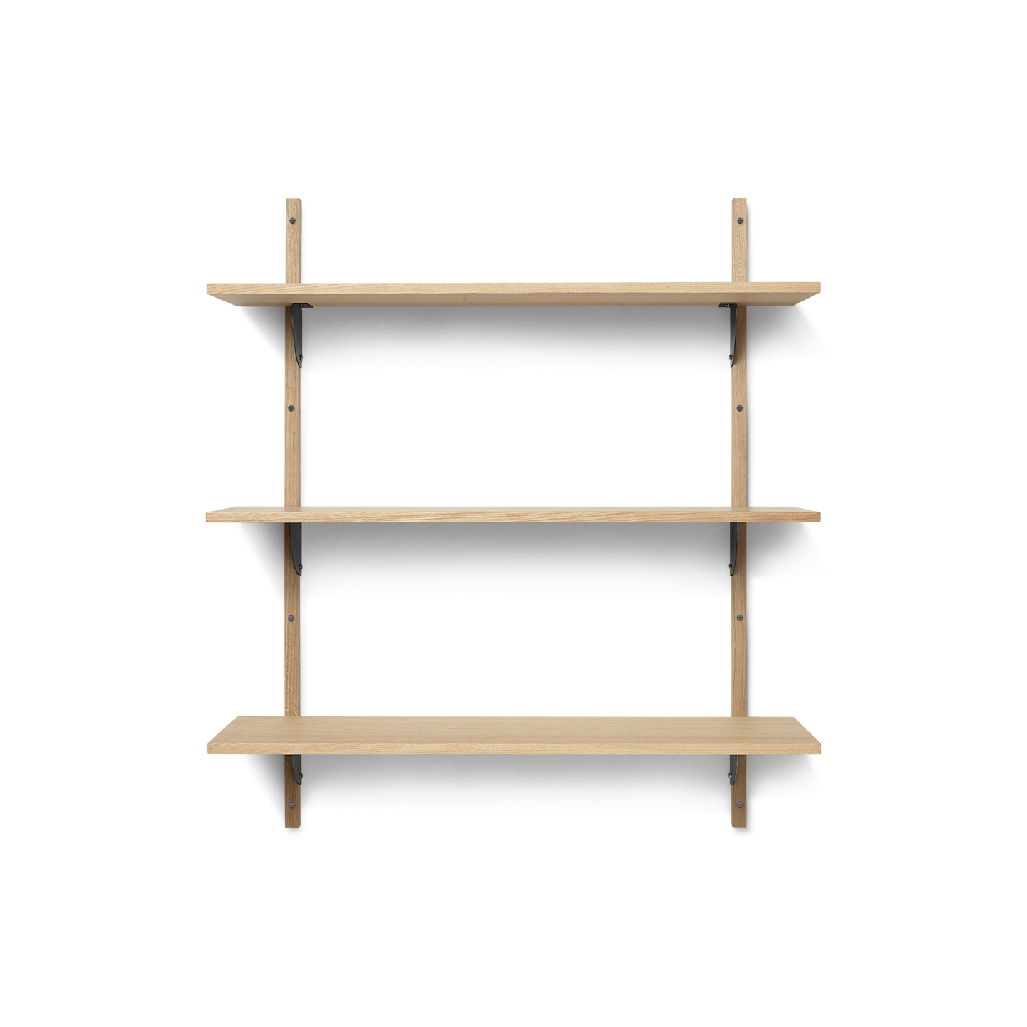 Sector Shelf - Triple - Wide by Ferm Living #Natural Oak/Black Brass