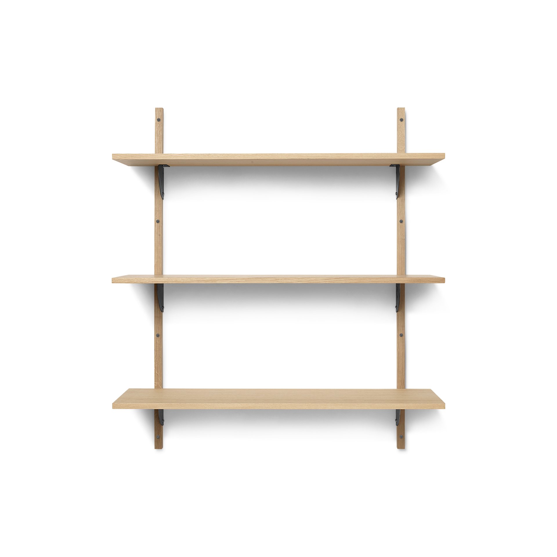 Sector Shelf - Triple - Wide by Ferm Living #Natural Oak/Black Brass