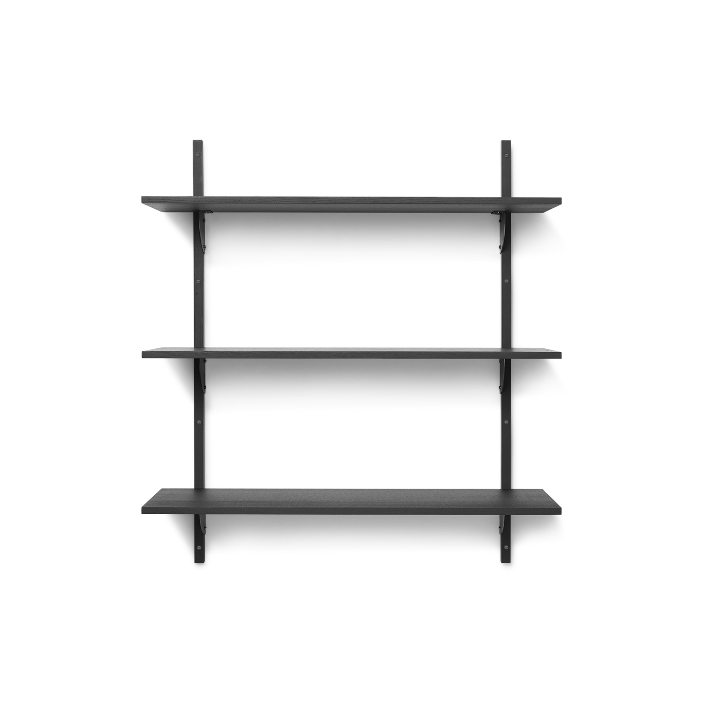 Sector Shelf - Triple - Wide by Ferm Living #Black Ash/Black Brass