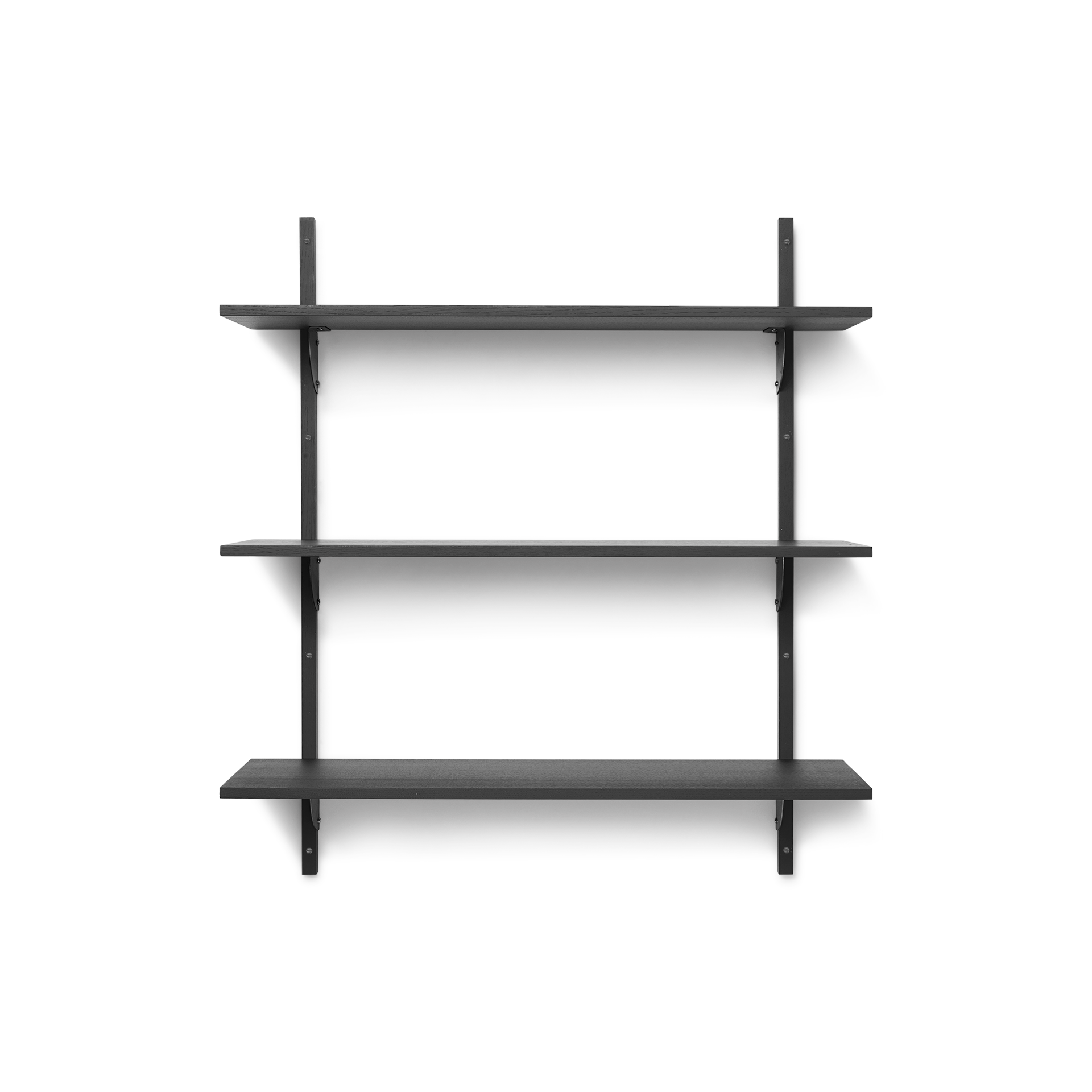 Sector Shelf - Triple - Wide by Ferm Living #Black Ash/Black Brass