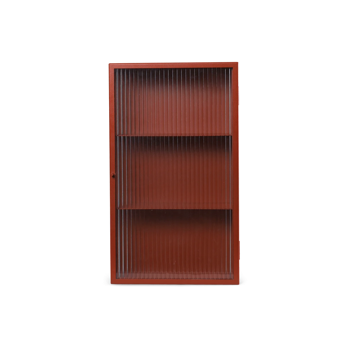 Haze Wall Cabinet by Ferm Living #Reeded glass/Oxide Red