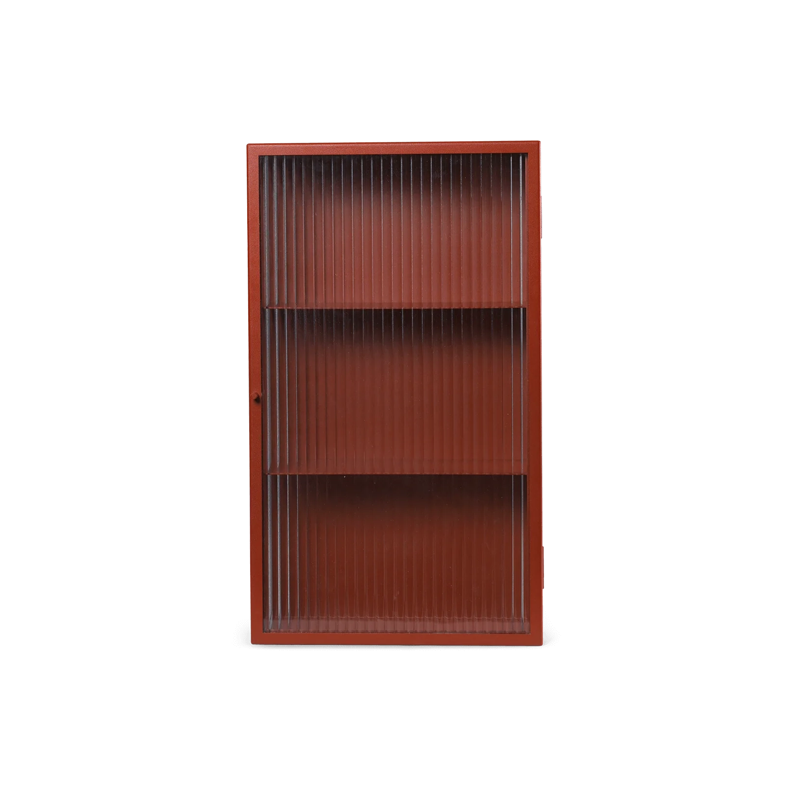 Haze Wall Cabinet by Ferm Living #Reeded glass/Oxide Red