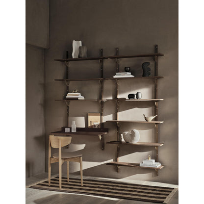 Ferm Living Sector Triple/Wide Shelf Smoked Oak/ Brass