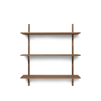 Ferm Living Sector Triple/Wide Shelf Smoked Oak/ Brass